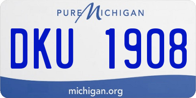 MI license plate DKU1908
