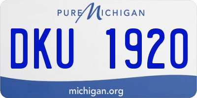 MI license plate DKU1920