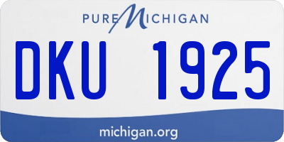 MI license plate DKU1925