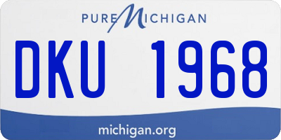 MI license plate DKU1968