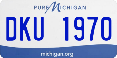 MI license plate DKU1970