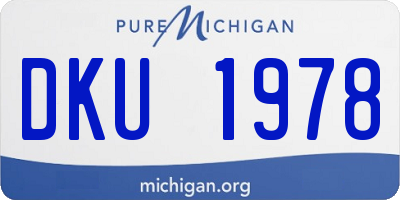 MI license plate DKU1978