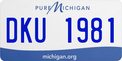 MI license plate DKU1981