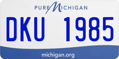 MI license plate DKU1985