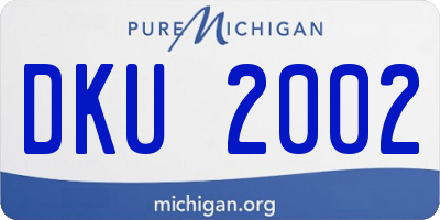 MI license plate DKU2002