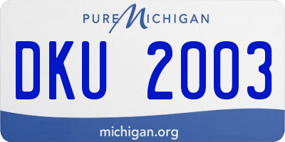 MI license plate DKU2003
