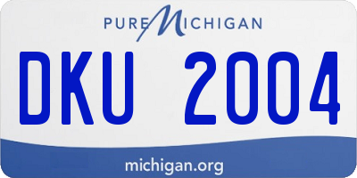 MI license plate DKU2004