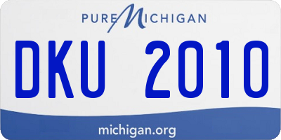 MI license plate DKU2010