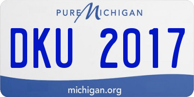 MI license plate DKU2017