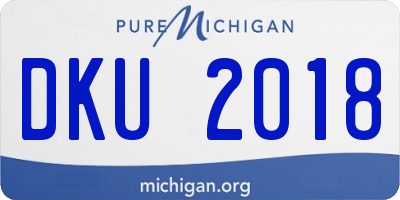 MI license plate DKU2018