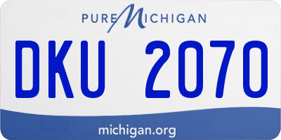 MI license plate DKU2070