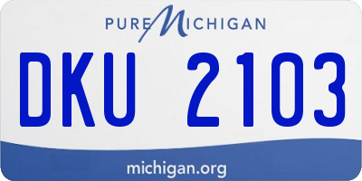 MI license plate DKU2103