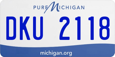 MI license plate DKU2118