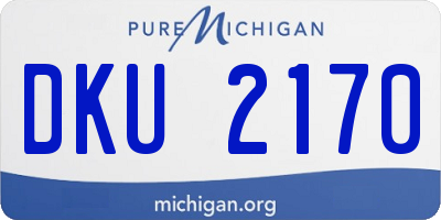 MI license plate DKU2170