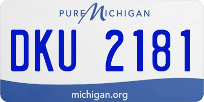MI license plate DKU2181