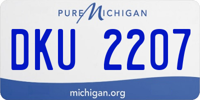 MI license plate DKU2207