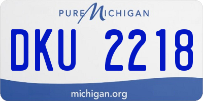 MI license plate DKU2218
