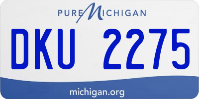 MI license plate DKU2275