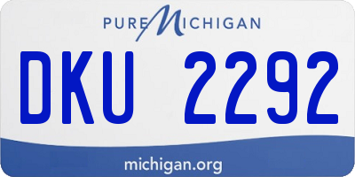 MI license plate DKU2292