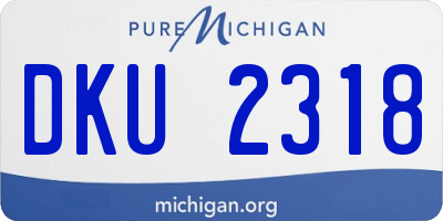 MI license plate DKU2318