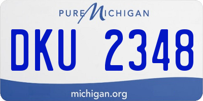 MI license plate DKU2348