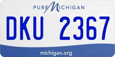 MI license plate DKU2367