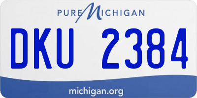 MI license plate DKU2384