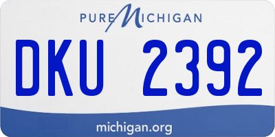 MI license plate DKU2392