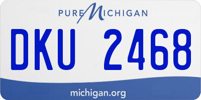 MI license plate DKU2468