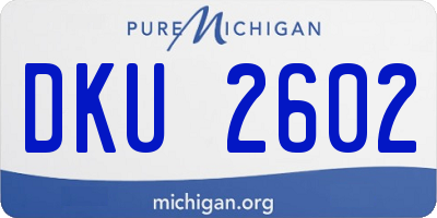 MI license plate DKU2602