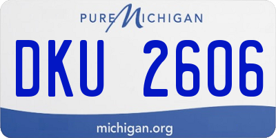 MI license plate DKU2606