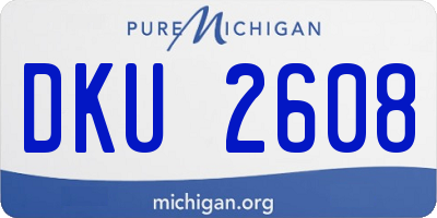 MI license plate DKU2608