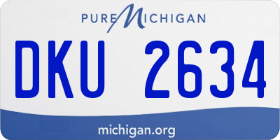 MI license plate DKU2634