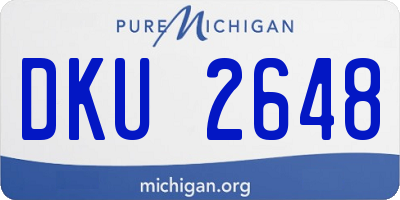 MI license plate DKU2648