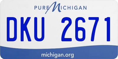 MI license plate DKU2671