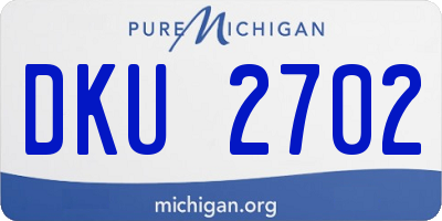 MI license plate DKU2702