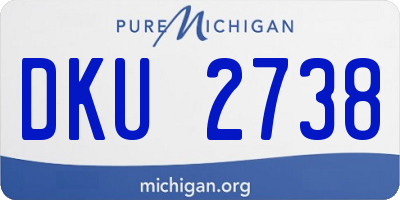 MI license plate DKU2738