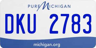 MI license plate DKU2783