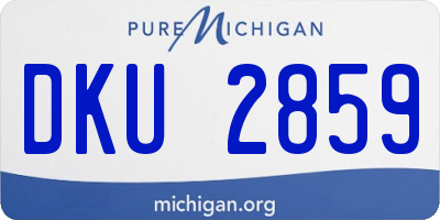 MI license plate DKU2859