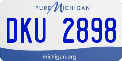MI license plate DKU2898