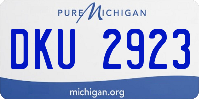 MI license plate DKU2923