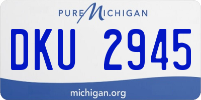 MI license plate DKU2945