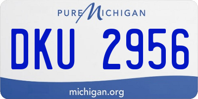 MI license plate DKU2956