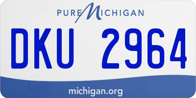 MI license plate DKU2964