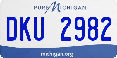 MI license plate DKU2982