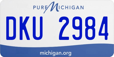 MI license plate DKU2984