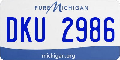 MI license plate DKU2986