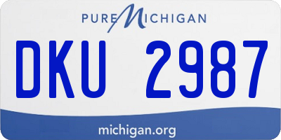 MI license plate DKU2987