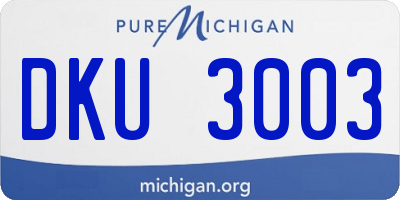 MI license plate DKU3003