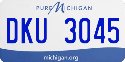MI license plate DKU3045